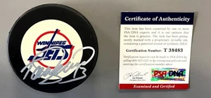 TEEMU SELANNE SIGNIERT WINNIPEG JETS PUCK PSA/DNA COA FINNLAND DUCKS - Bild 1 von 4