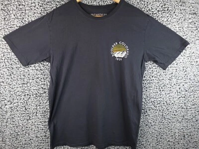 Boulder Colorado 衬衫男式中号短袖白色山地图案 — 第 1/4 张图片