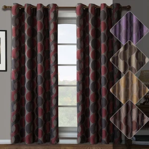 Luxury Savanna Grommet Inspired Jacquard Window Curtain Set of 2 Panels - Picture 1 of 8