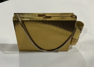 Beautiful Vintage Evans Gold Ladies Vanity/Cigarette Compact Red Lipstick Purse - Picture 1 of 9