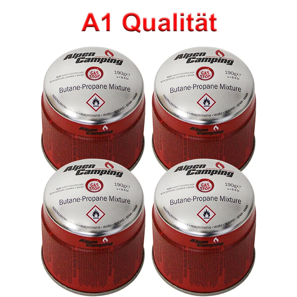 Gaskartuschen Butangas 190g Stechkartusche Campinggas Gaskocher Gas 400ml UN2037 - Bild 1 von 1
