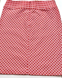 NWT $90 TALBOTS RED/WHITE JACQUARD PATTERN COTTON SKIRT FULLY LINED size 14 - Picture 1 of 9