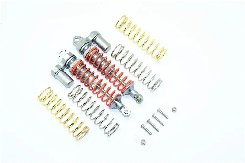 GPM Gunmetal Aluminum Rear Piggyback Shocks Traxxas 4x4 Slash Rustler Stampede