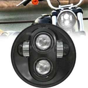 5.75 Inch Black Round LED Headlight Motorcycle For Dyna Sportster Iron 883 - Picture 1 of 5