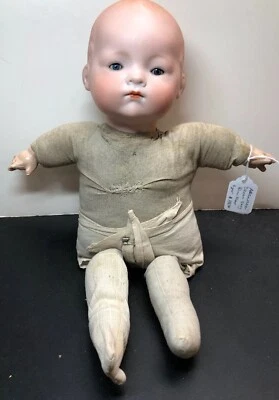 "Muñeca de tela Arranbee R&B bisque sueño alemán bebé ojos azules dormir 15""" Foto 1 de 4