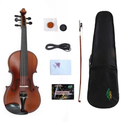 5 String 4/4 Electric Violin Spruce Maple Hand Made Ebony Fittings fine tuners - Image 1 of 4