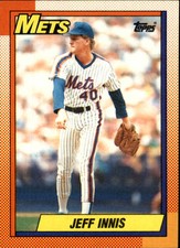1990 Topps New York Mets Baseball Card #557 Jeff Innis Rookie