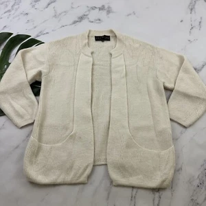 Inka Line Womens Cardigan Sweater Size S Cream Alpaca Wool Knit Open Front Cozy - Picture 1 of 12