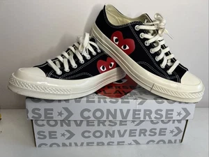 Converse Comme des Garçons Play x Chuck 70 2015 niedrig schwarz großes Herz UK Größe 8,5 - Bild 1 von 11