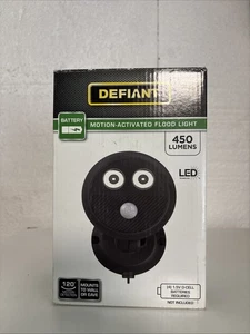 Defiant 120-Degree Black Motion Activated Battery Outdoor LED Flood Light - Picture 1 of 2