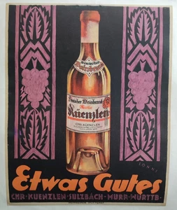 Affiche originale ancienne Vin Etwas Gutes - Kuenzlen - Allemagne /RS312 - Picture 1 of 3