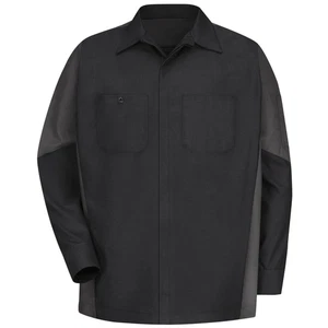 Red Kap Men's Long Sleeve Two-Tone Crew Shirt - Picture 1 of 22