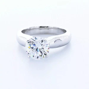 Anillo de compromiso solitario oro 14K clásico redondo 2,90 quilates diamante cultivado en laboratorio F SI1 - Imagen 1 de 7