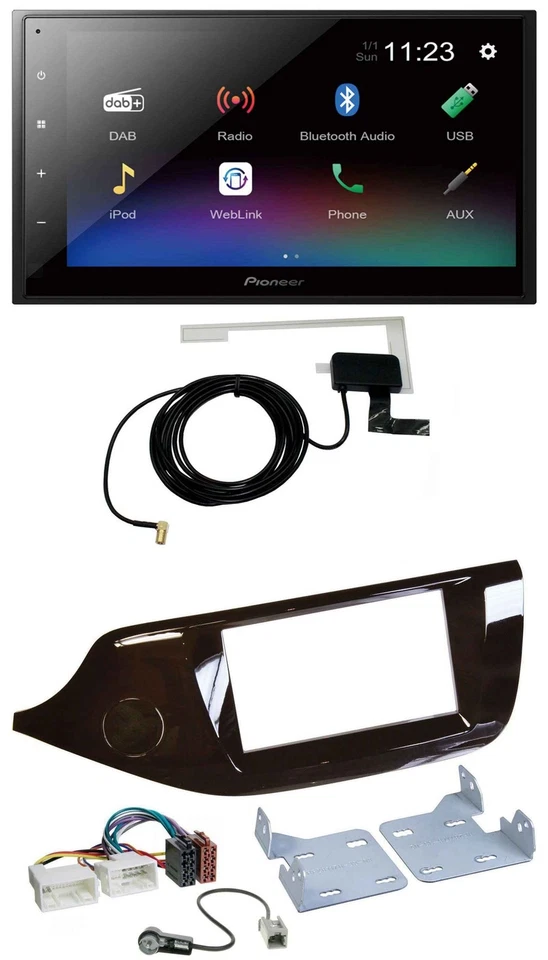 Pioneer DAB MP3 Bluetooth 2DIN USB Autoradio für Kia Ceed ab 12 glänzend - Bild 1 von 4