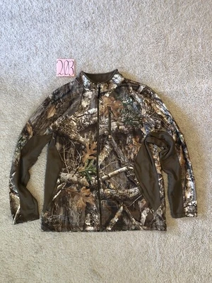 Realtree Jacket Mens Large Fleece Camo Full Zip Zipped Pockets Lightweight - Image 1 of 4