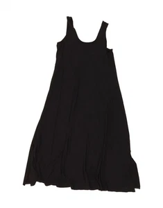 Eileen Fisher Damen Maxi ärmellos A-Linie Kleid UK 10 Small schwarz Viskose DC03 - Bild 1 von 3