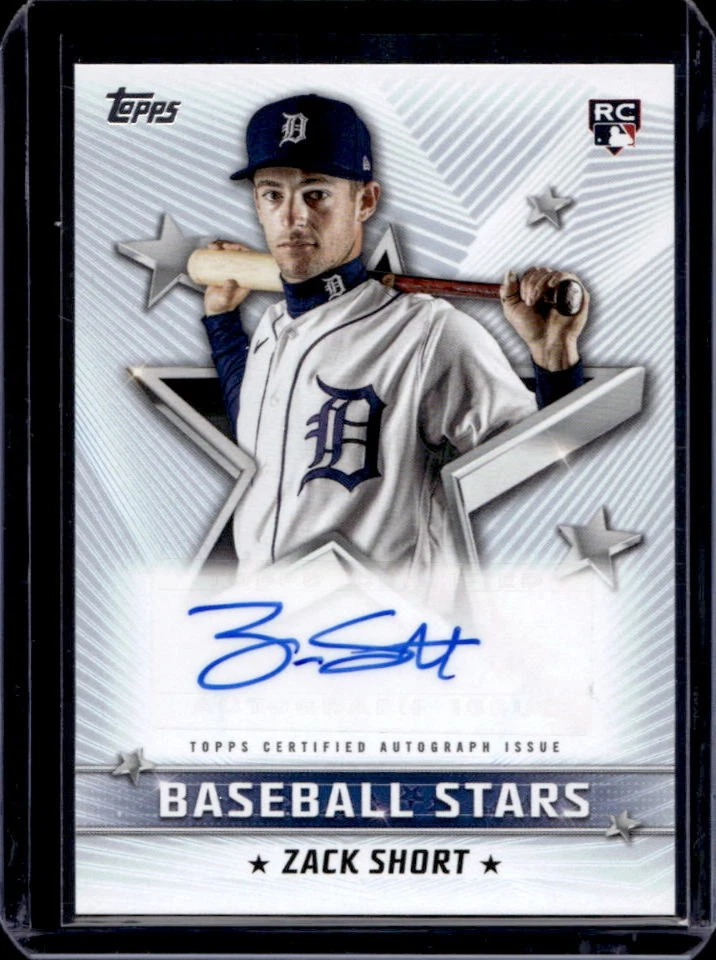 2022 Topps Zack Short Baseball Stars Auto RC Rookie #BSA-ZS Tigers - Image 1 of 2
