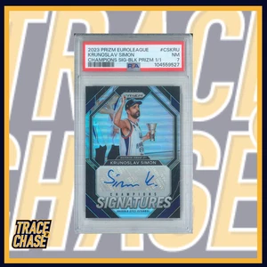 2023-24 Panini Prizm Euroleague BK Krunoslav Simon Black Prizm 1/1 Auto PSA7 - Picture 1 of 3
