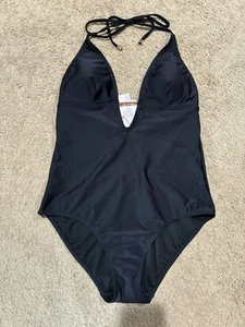 Ted Baker London schwarz rosegold Nesira Low V 1-Teiler Badeanzug Damen 4 US Größe 10 - Bild 1 von 16