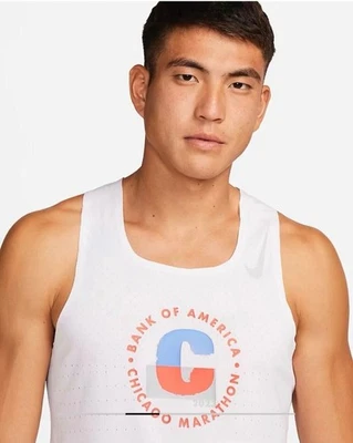 NUEVO NIKE 2023 CHICAGO MARATHON AEROSWIFT ADV RUNNING SINGLET TANQUE FD2692-100 L Foto 1 de 4