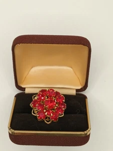 Anillo de cóctel ajustable vintage con piedras rojas - Imagen 1 de 1