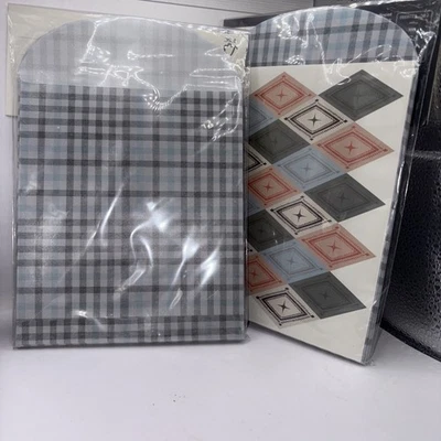 Hearth & Hand Magnolia Plaid Paper Treat Stocking Gift Bags Farmhouse Blue Green - Image 1 of 3