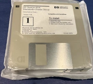 HP DeskJet 850C Macintosh Printer Driver Software 3.5" diskettes NEW. 1995 Ver 7 - Picture 1 of 2