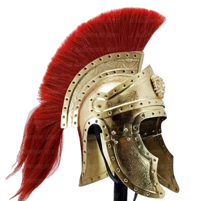 Casco de guardia pretoriana romana armadura medieval acero 18G M acabado latón hecho a mano - Imagen 1 de 10