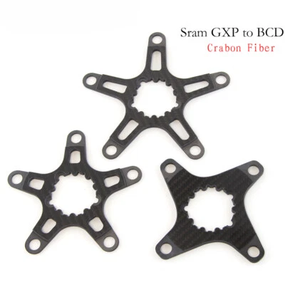 Convertidor adaptador de plato de fibra de carbono BCD104/110/130 mm brazos de manivela para bicicleta de carretera Foto 1 de 4