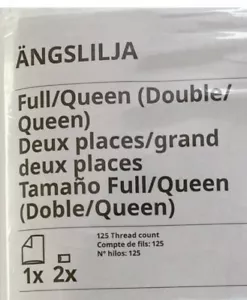 Copripiumino Ikea ANGSLILJA Completo/Regina con 2 Federe Set Letto Beige Chiaro - Aperto - Foto 1 di 10