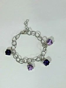 Bracelet-Swarovski Chain & Clasp with 10mm Lavender Hexagonal Charms - 5462 - Picture 1 of 4