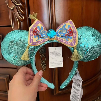 Diadema Orejas de ratón lentejuelas Minnie Arabian Jasmine Aladdin de los parques de Disney 2023 Foto 1 de 4