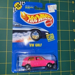 HOT WHEELS SPEED POINTS CARD COLLECTOR # 183 PINK VW GOLF W/ CHROME BASE - Picture 1 of 3