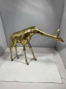 Große Messing Giraffe Figur Vintage Safari Chic Laune Boho Tier Akzent - Bild 1 von 4