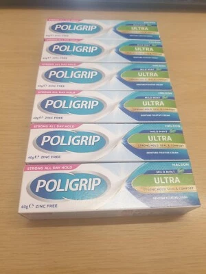 6 X Poligrip Ultra 40g Crema Fijadora Dental Polygrip MÁS BARATO £26.99 CORREO GRATUITO