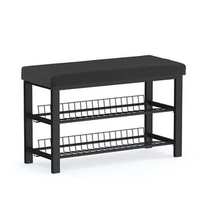 Stabiles Schuhregal 81 cm gepolstert Sitzbank Schuhbank Schuhständer Schuh Regal - Bild 1 von 24