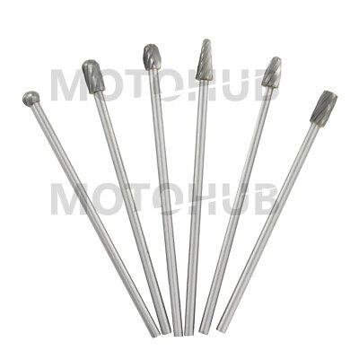 6pcs 1/4  Tungsten Steel Carbide Burr Rotary Drill Bits Tools Cutter Files Set • 23.28$
