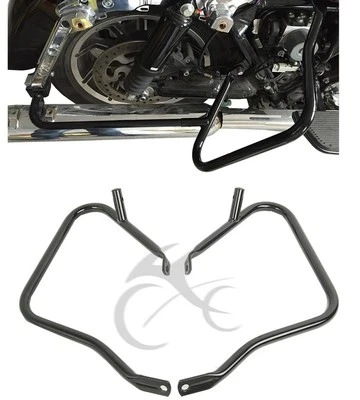 Black 7/8" Saddlebag Guard Crash Bars For Harley Road King Electra Glide 2014-24 - Image 1 of 4