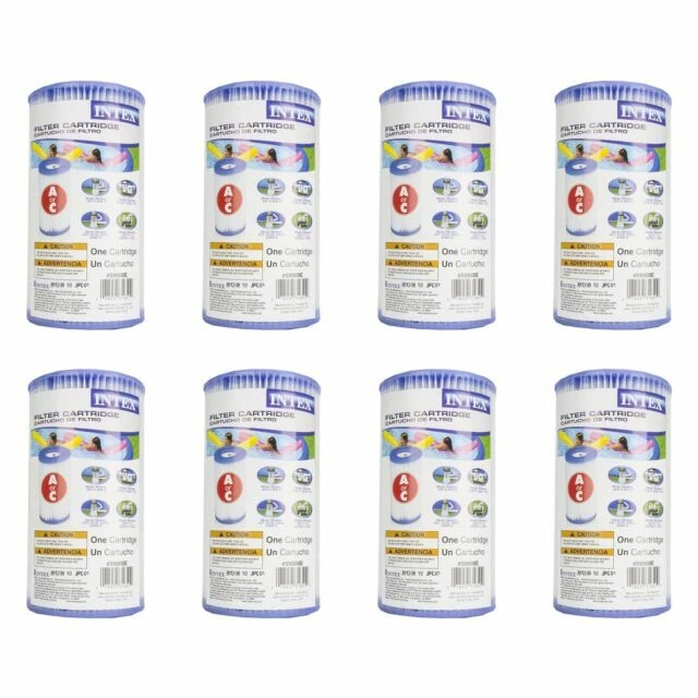 Intex 29000E Pool Easy Set Type A Replacement Filter Pump Cartridge - 8 Pack