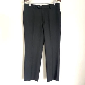 Pantalones de vestir de lana plisados de pierna recta negros 33 PRONTO UOMO PLATINUM para hombre XX15 - Imagen 1 de 3