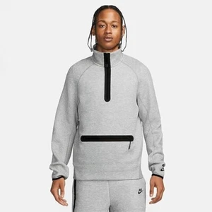 Nike Mens Sportswear Tech Fleece 1/2 Zip Sweatshirt Dark Grey Heather/Black/Larg - Picture 1 of 9