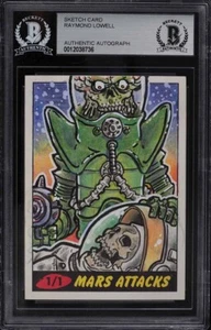 2012 Topps Mars Attacks Aliens tarjeta de boceto artístico original 1/1 bajo - Imagen 1 de 2