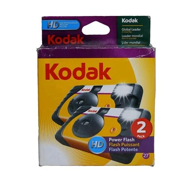 KODAK Power Flash 800 ISO Disposable 35mm Camera HD 27 Exposure X2 *SEALED* - Image 1 of 4