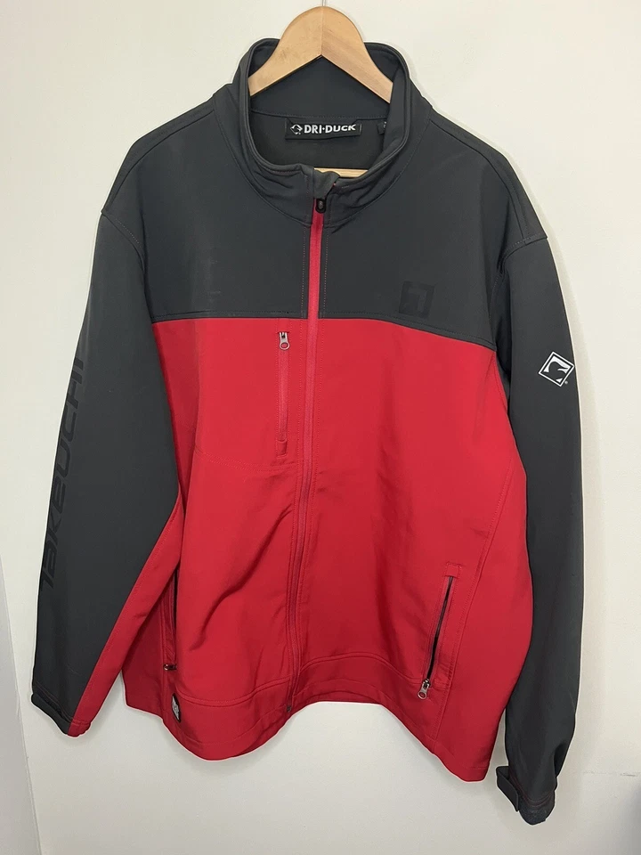 Dri Duck DDX SoftShell Jacket Full-Zip Men’s 2XL Red Gray Rain Resistant XXL - Image 1 of 4