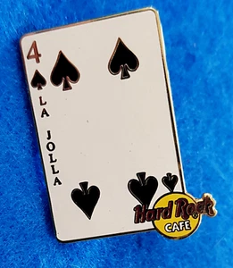 LA JOLLA HRC PLAYING CARD SERIES FOUR *4 OF SPADES* SUIT Hard Rock Cafe PIN LE - Imagen 1 de 1