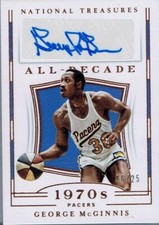 *2018-19 NATIONAL TREASURES GEORGE MCGINNIS ALL DECADE GOLD AUTO 16/25*