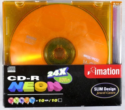 Imation Neon CD-R, 10er-Pack: 48X, 700MB, 80min, Slim Design - Bild 1 von 3