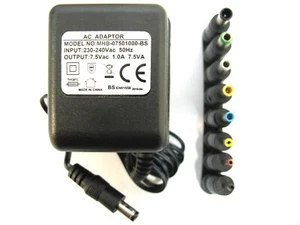 1A 1000MA 7.5V 7.5VA AC/AC POWER ADAPTOR SUPPLY CHARGER TRANSFORMER (MULTI JACK) - Picture 1 of 2