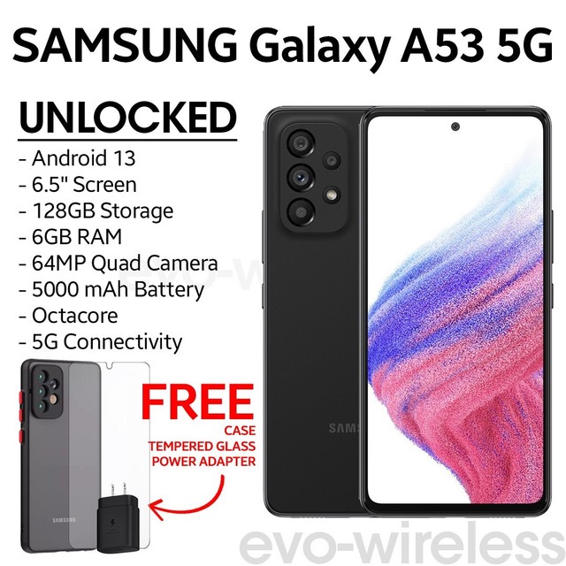 SM-A536UZKDXAA, Galaxy A53 5G 128GB, Black (Unlocked)