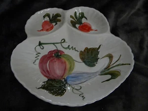 3-Section Chip And Dip Server-Hand Painted, Made in Italy/EXCELLENT CONDITION - Picture 1 of 4